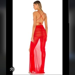 MICHAEL COSTELLO X REVOLVE FOLLIE GOWN IN RED